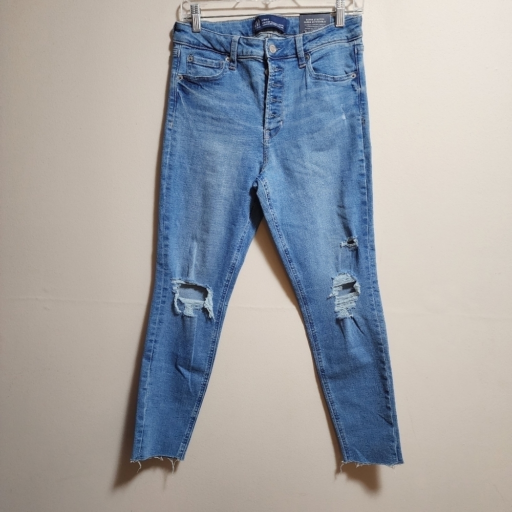 Gap high rose universal legging super skinny distressed jeans color blue 8/29S